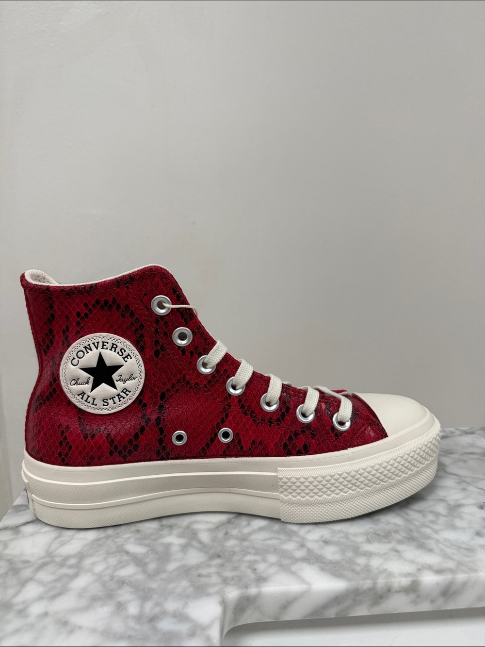 Converse Chuck Taylor All Star High Top Sneaker - Red Snake Print